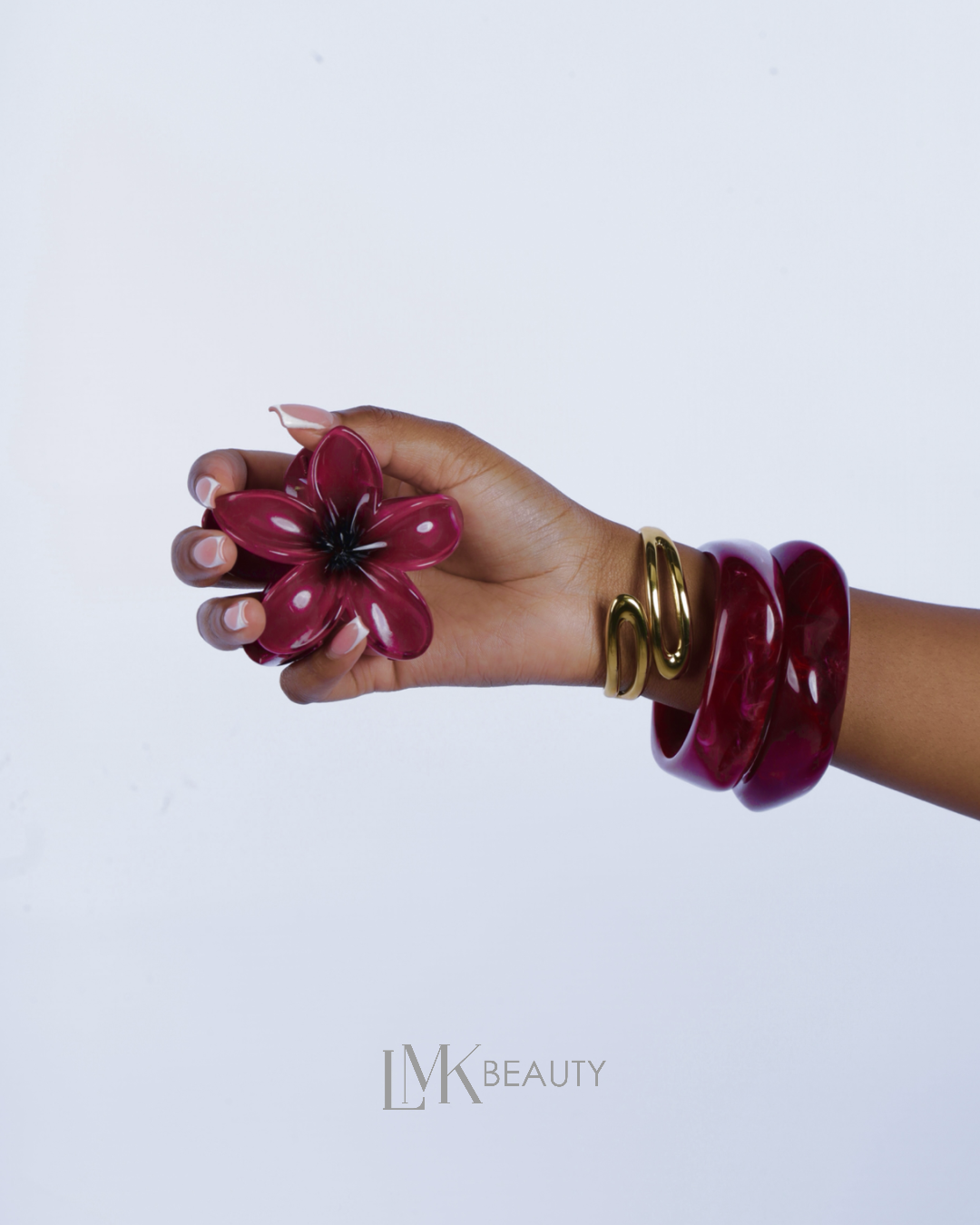 BURGUNDY BLOOM CLAW CLIP