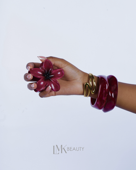 BURGUNDY BLOOM CLAW CLIP