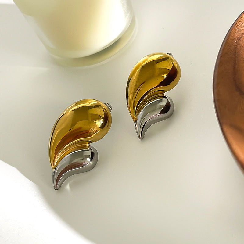 Gold plated Surgical Steel Gold and Silver Earrings - PREMIUM