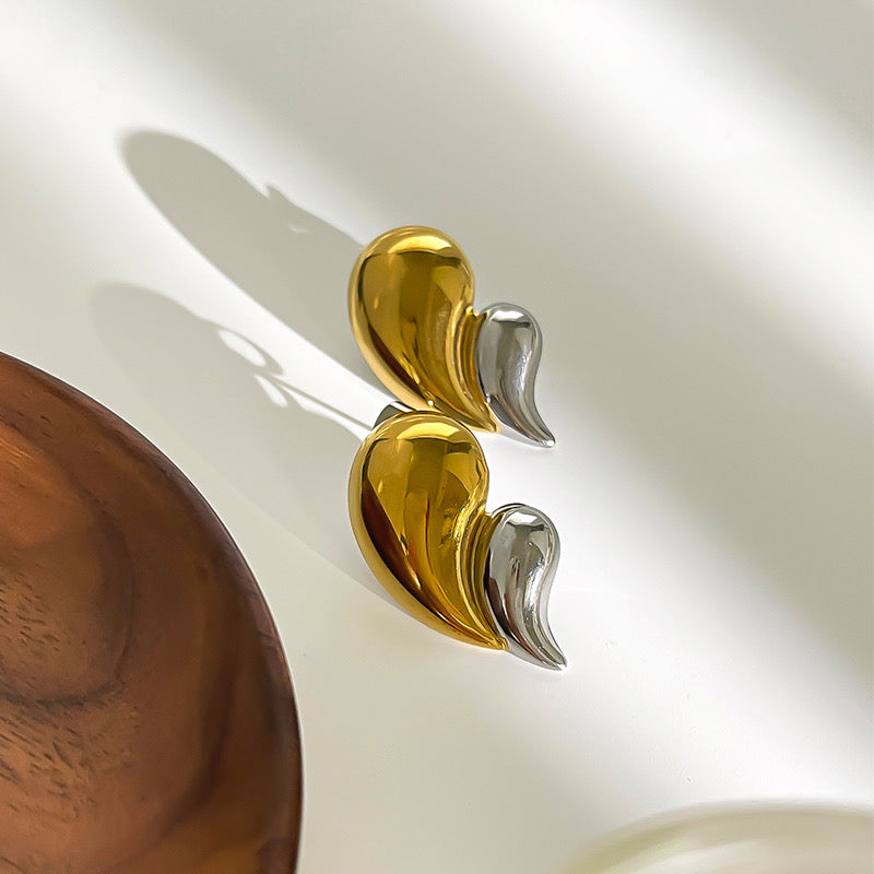Gold plated Surgical Steel Gold and Silver Earrings - PREMIUM