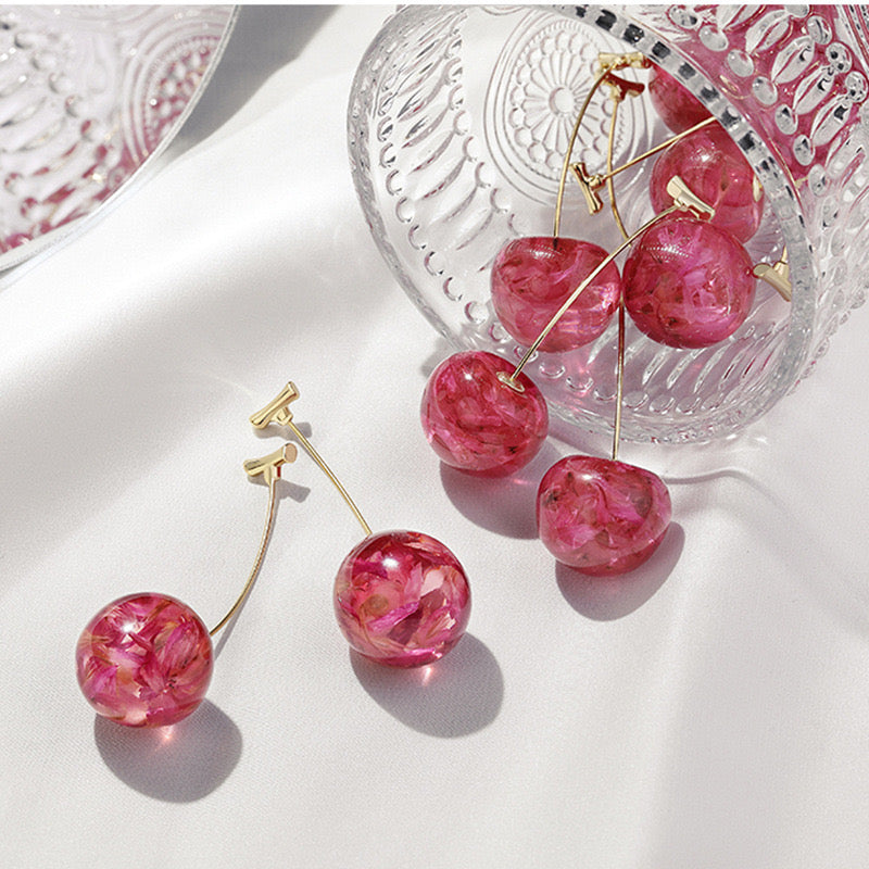 Golden Cherries Earrings
