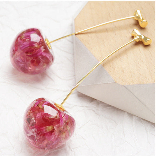 Golden Cherries Earrings