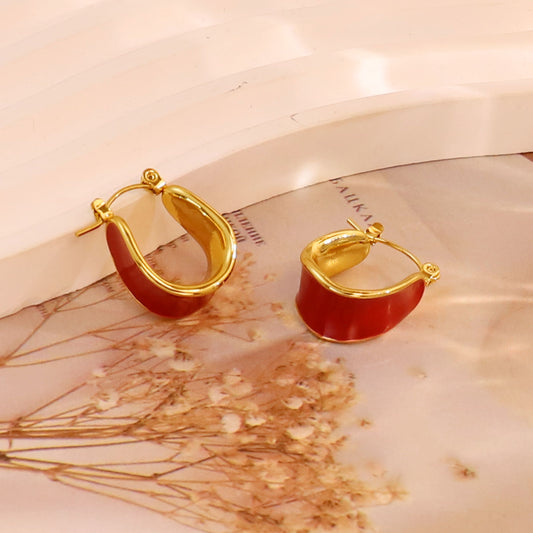 RED AND GOLD EARRINGS- PREMIUM