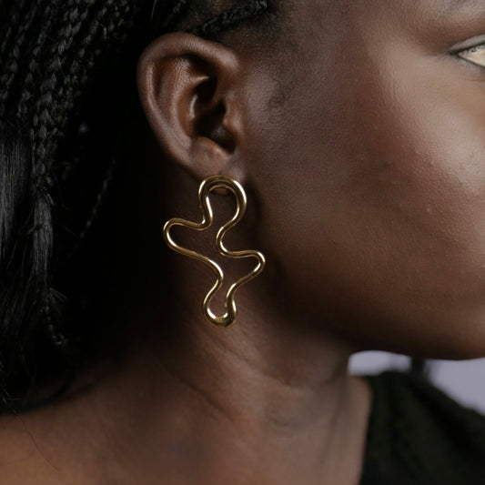 Flow Abstract Earrings- WATERPROOF