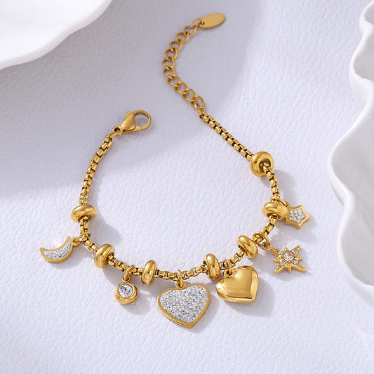 Gold Plated Charm Bracelet- Waterproof