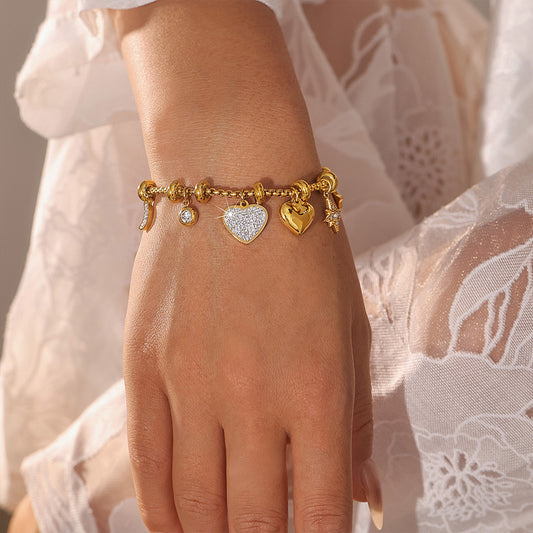 Gold Plated Charm Bracelet- Waterproof