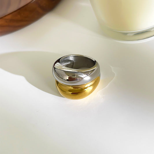 Gold Plated Surgical Steel Ring- Gold and Silver- PREMIUM