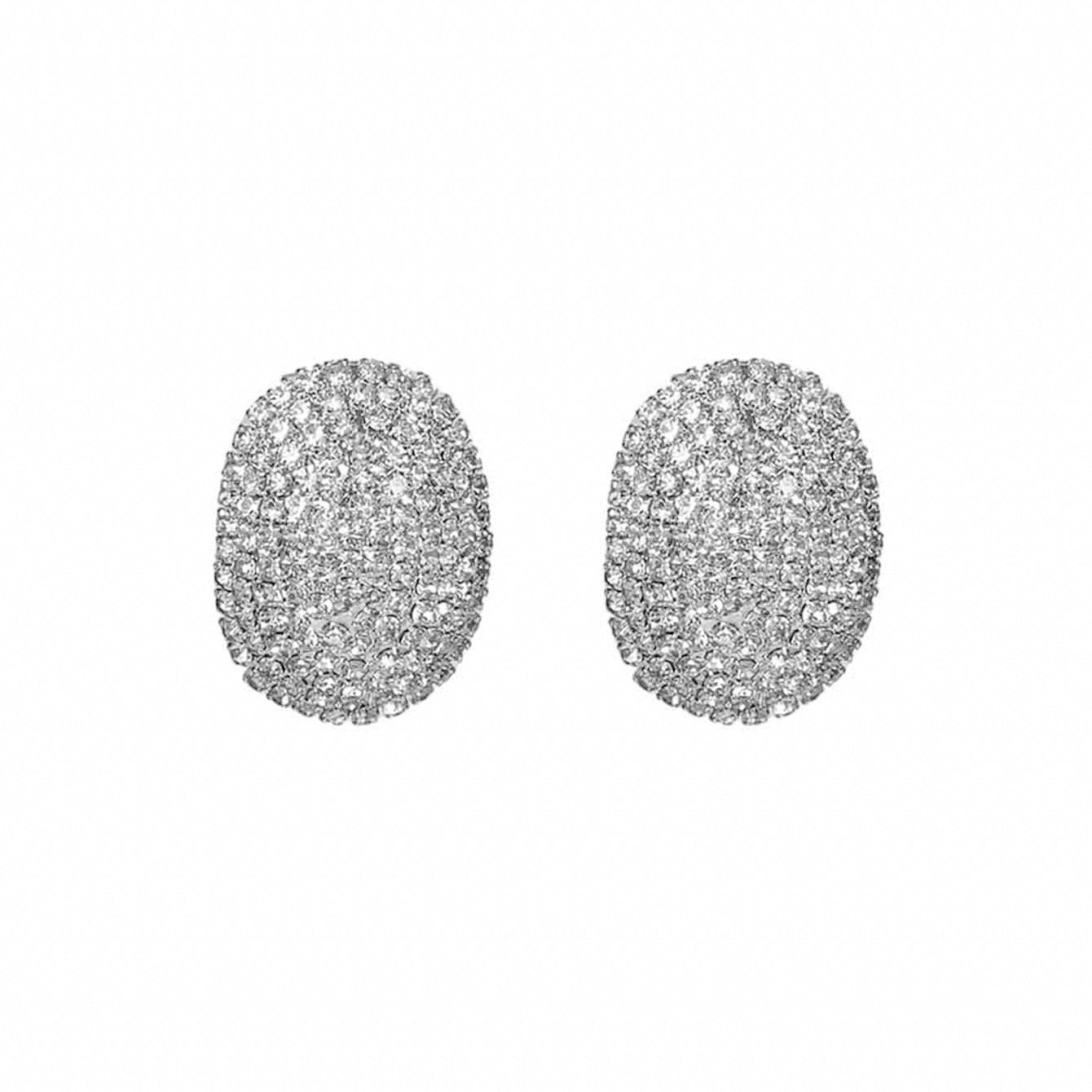 Elegant Oval Crystal Earrings