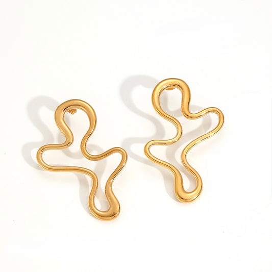 Flow Abstract Earrings- WATERPROOF